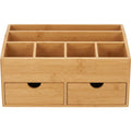 Woodt Bamboo Desktop Organizer with 2 Drawers and 5 Upper Compartments - Product view