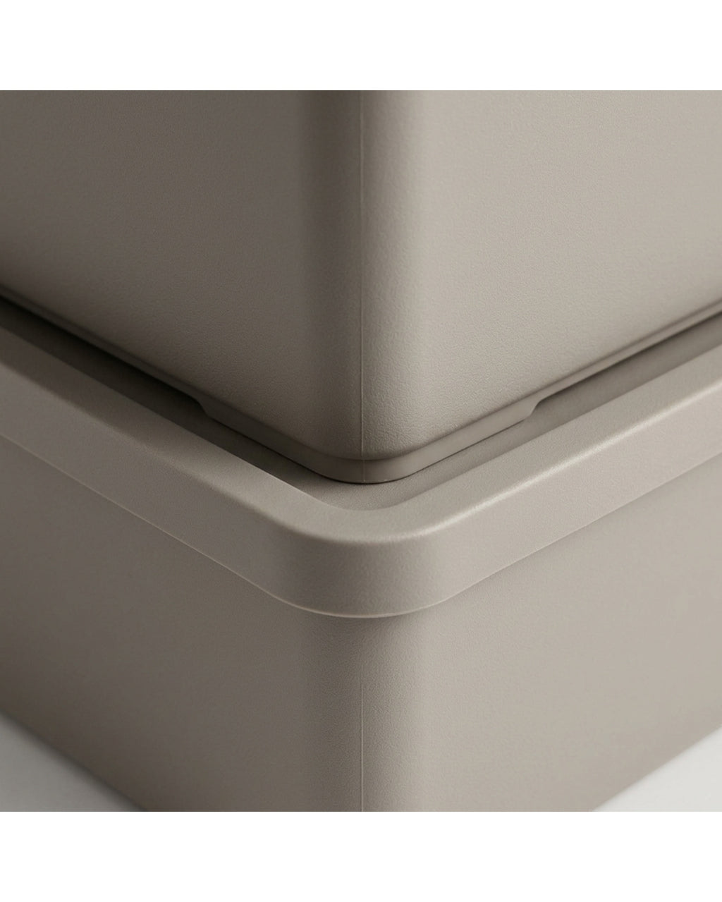 Woodt Stackable Desktop Storage Boxes Warm Gray Set of 3 - Detail view