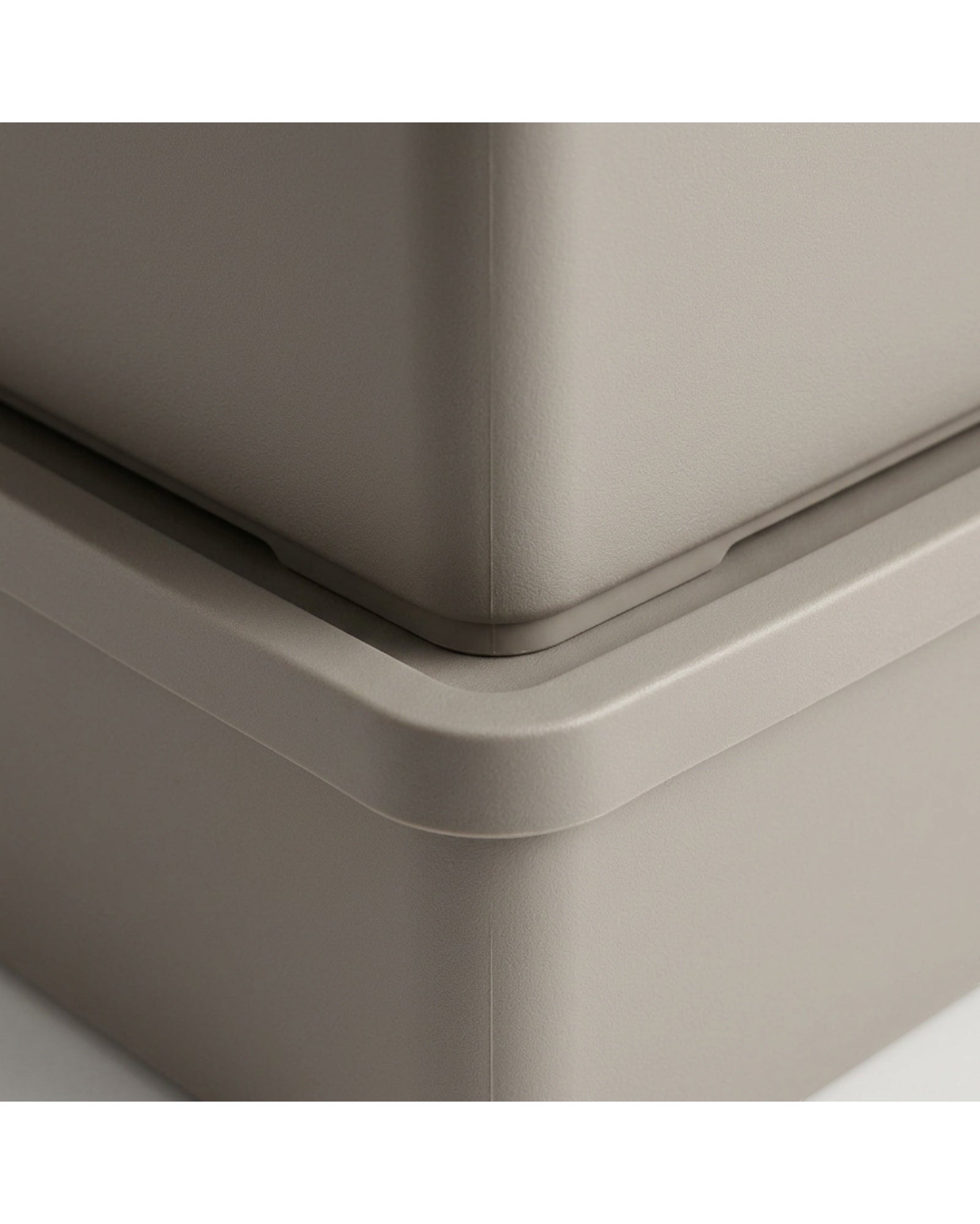 Woodt Stackable Desktop Storage Boxes Warm Gray Set of 3 - Detail view