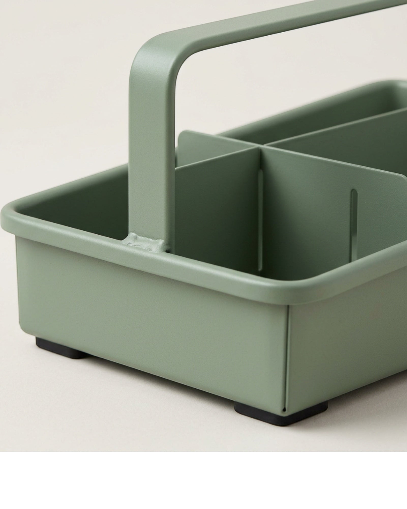 Woodt Steel Handled Desktop Caddy 3 Compartments Sage - Detail view