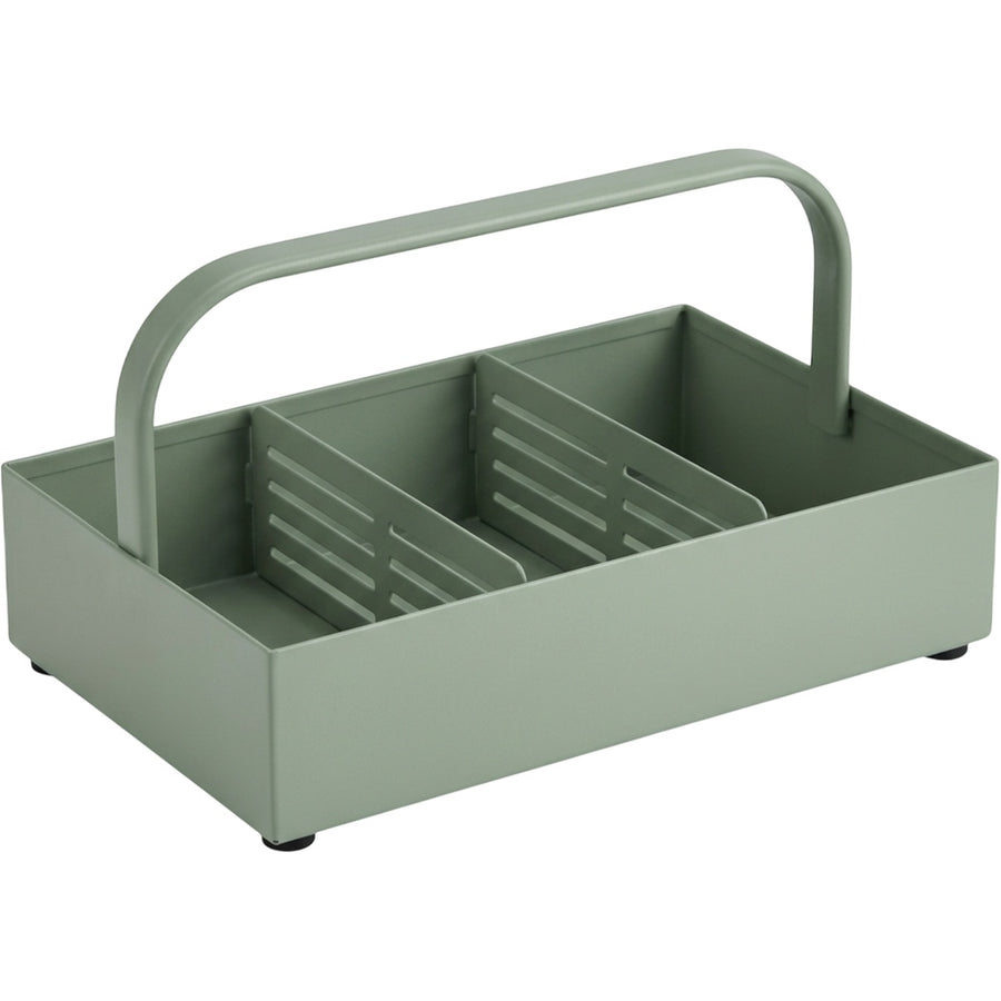Woodt Steel Handled Desktop Caddy 3 Compartments Sage